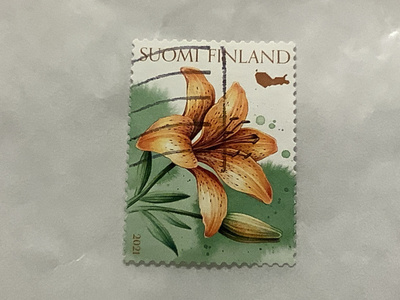 2706/ 2021 Onnittelukukat Ruskolilja o leimattu
