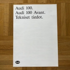 Esite Audi 100 C3 & Audi 100 C3 Avant Tekniset tiedot 1987 - pikkukuva 1
