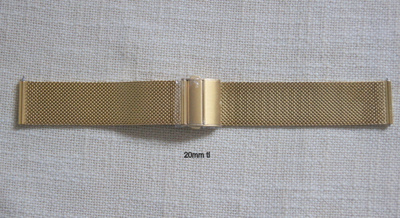 20mm kullattu mesh ranneke taittolukolla