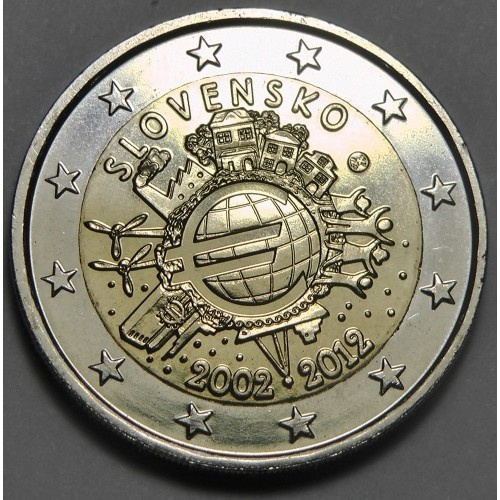 Slovakia 2 € 2012 Euro 10 vuotta, UNC
