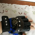 Moottoripyörä  motocross puolihanskat skull sininen - pikkukuva 2