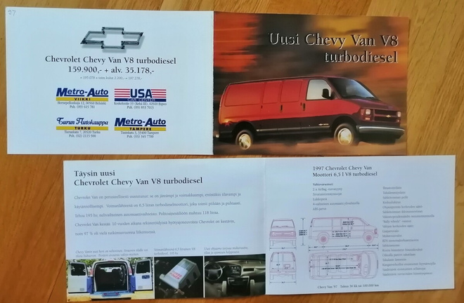 1996 Chevrolet Chevy Van V8 turbodiesel esite - suoma