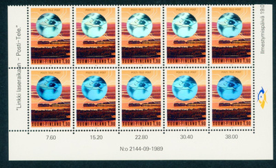 1990 PTL Liikelaitokseksi 1,90 mk puoliarkki **