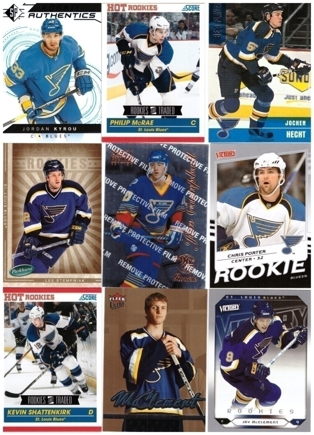 9 x ST. LOUIS BLUES Rookie Kortteja