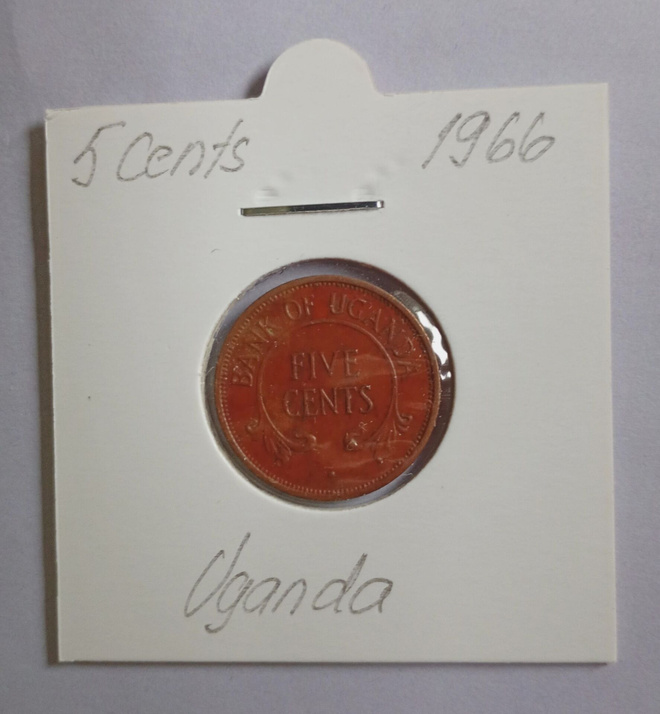 Uganda 5 Cents v.1966 KM#1