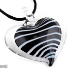 1041 .. Murano Sydän Lampwork Taidelasi .. Kaulakoru - pikkukuva 3