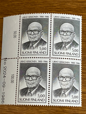 URHO KALEVA KEKKONEN SURUMERKKI NELIÖ NUMERO MARGINAALILLA**