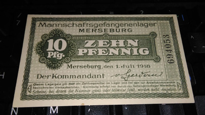 Germany Saksa 10 Pfg Leiri Merseburg 1918 UNC