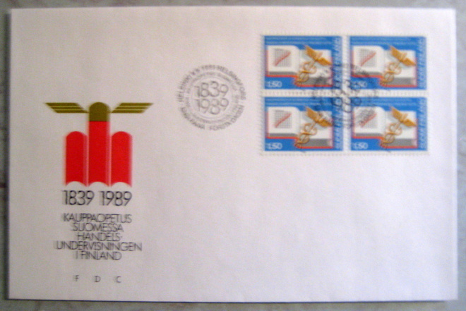 FDC Kauppa opetus Suomessa 150v4.9.1989 nelilö(71