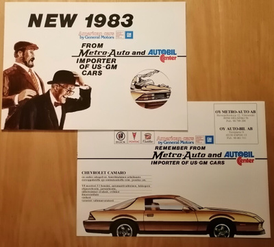 1983 Chevrolet, Buick jne esite - suomalainen
