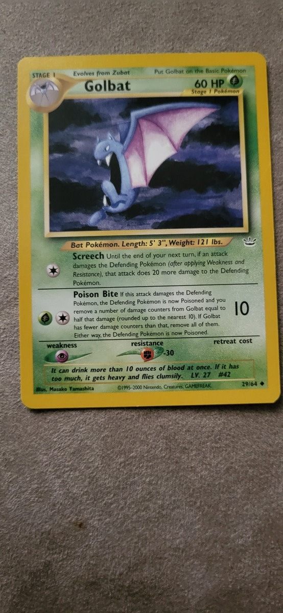 Pokemon Golbat #29 Pokemon Neo Revelation card