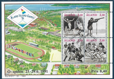 Åland 1991 Pienoisarkki Islands Games  EP leima Lape BL 1
