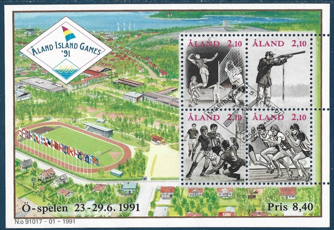 Åland 1991 Pienoisarkki Islands Games  EP leima Lape BL 1
