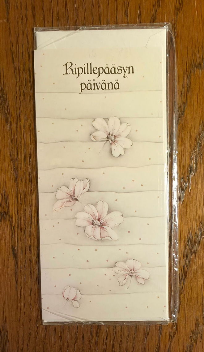 Ripillepääsyn päivänä - käyttämätön siisti TK + kuori