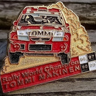 Rally Tommi Mäkinen pinssi 90 luvulta, Halkaisija - 27mm. - pikkukuva 4