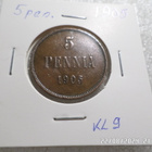 5  penniä  1905  kulkematon  rahakehyksessä  kl 9 - pikkukuva 1