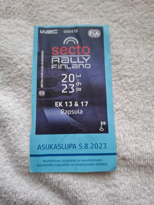 2023 Rapsula Ralli Kulkulupa / asukaslupa keräilyyn