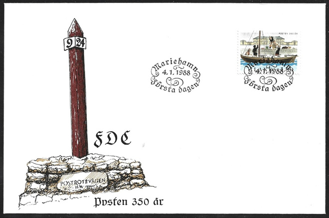 FDC Åland 1988 Postilaitos 350 v LaPe ÅL 026