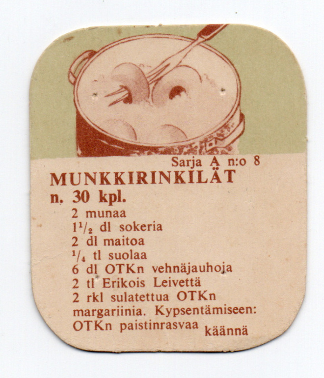 Kahvilappu OTK. Sarja A n:o 8 MUNKKIRINKILÄT