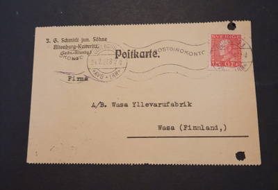 Ruotsi, Firmakirjekortti Göteborg 24.2.1927