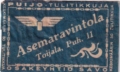 Toijala. Asemaravintola , Osakeyhtiö Savo, Puijo . s47