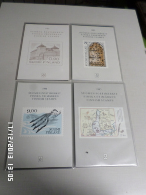 Suomi postimerkki Kansioita 4 kpl 1982- 1985,