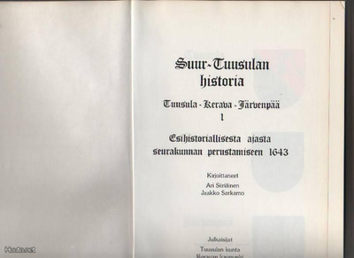 Siiriäinen et al..: Suur-Tuusulan historia 1, 1983, sid, K3+