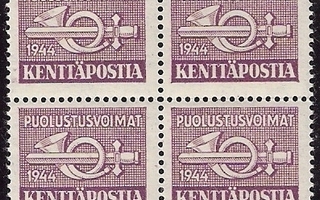 1944 KP 6 Pieni Violetti Valk liimoi ** LaPe KP 6 Lm2 NELILÖ