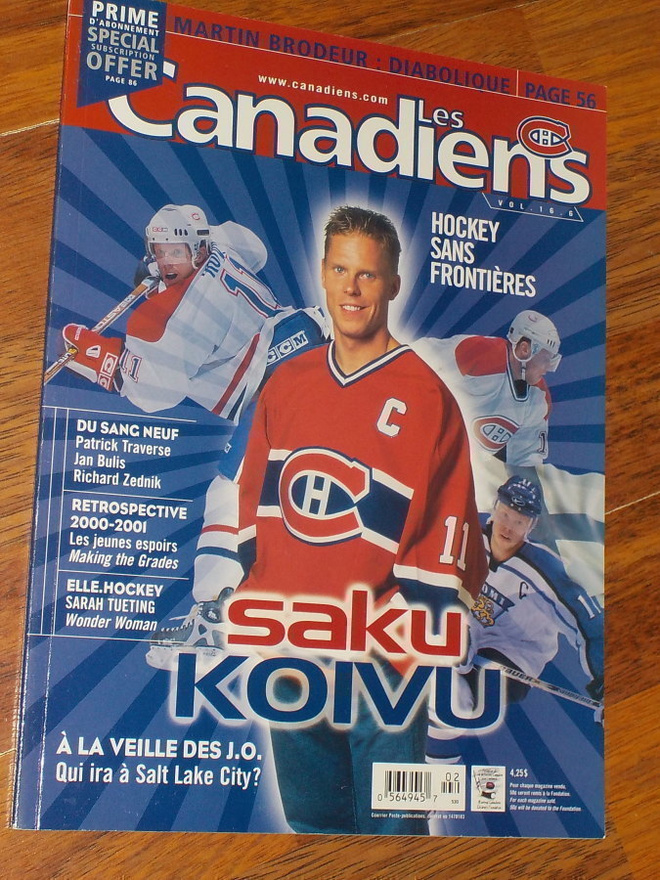 Les Canadiens magazine : kannessa Saku Koivu 2001