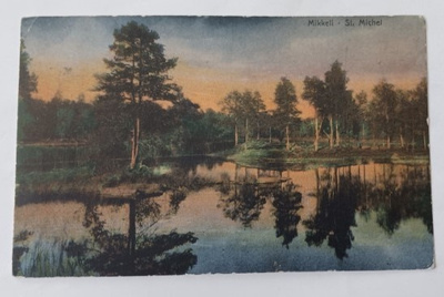 Mikkeli, järvi- ja metsänäkymä,  vanha väripk, p. 1908