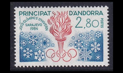 Andorra Fr 348 ** Talviolympialaiset Sarajevo (1984)