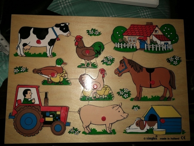 Palapeli puzzle puuta maatilan eläimet Animals