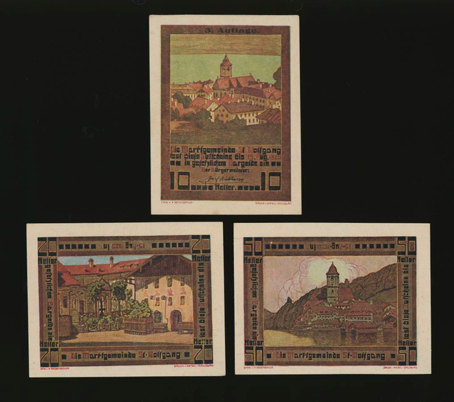 Itävalta 10, 20, 50 Heller, Sankt Wolfgang 1920