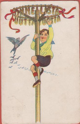Onnellista Uutta vuotta - Lapsi ja linnut - kulk v 1908