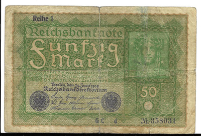 Saksa 50 markkaa 1919, Reihe 1