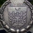 Hopeavärinen Halikko vaakuna merkki. Halkaisija - - pikkukuva 1