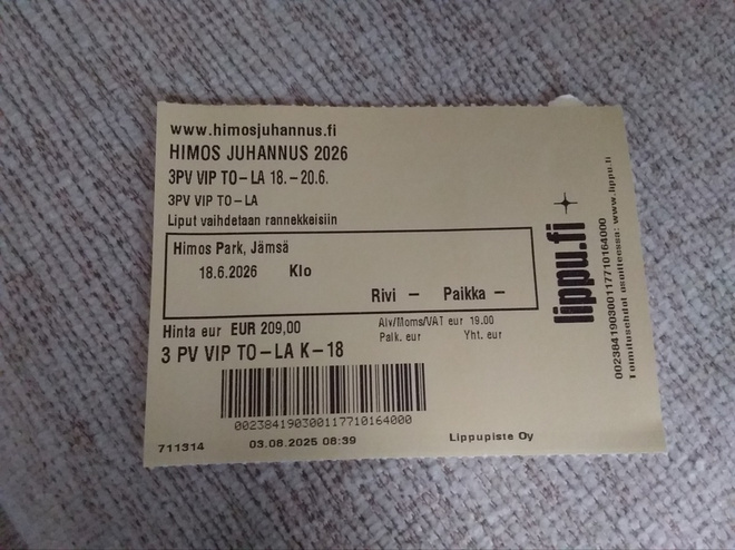 HIMOS JUHANNUS - 3PV - 2026 - V.I.P - ovh 209e.