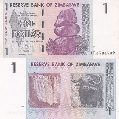Zimbabwe 1 Dollar 2007 P65 #709