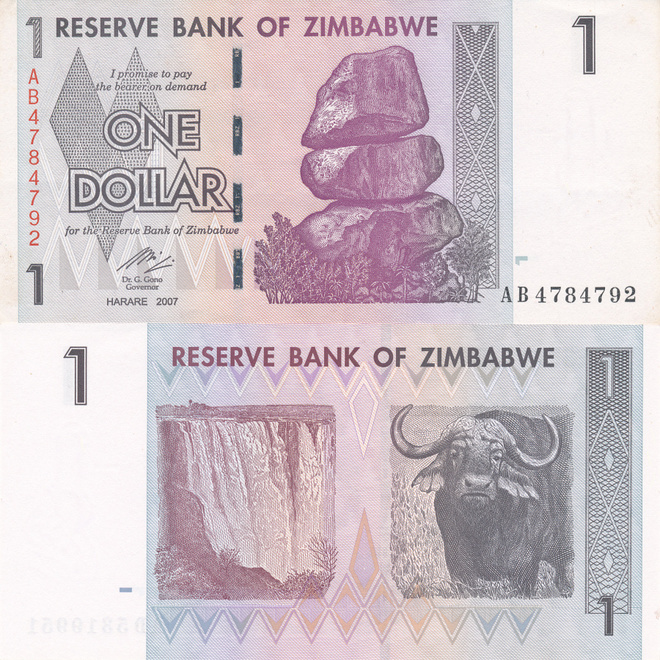 Zimbabwe 1 Dollar 2007 P65 #709