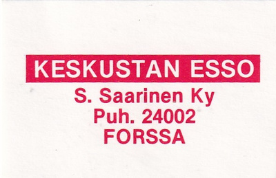 Forssa. S. SAARINEN kY Keskustan ESSO b552