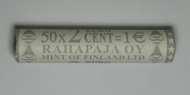 2001 SUOMI 2c rahapajan rulla UNC vuosiluku näkyy