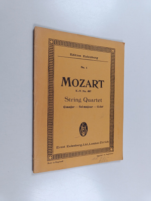 W. A. Mozart : Mozart K.-V. No. 387 String Quartet : G ma...