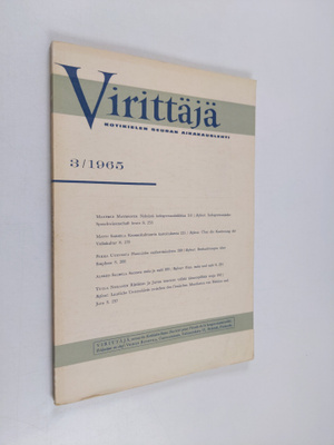 Virittäjä 3/1965 : Kotikielen seuran aikakauslehti