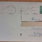 lapsi, tytöllä lelukoira, joulukortti, kulkenut 1962 - pikkukuva 2
