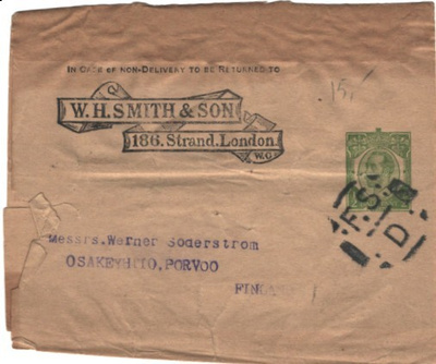 EHIÖ1/2 P. LEHTIPANTA  W. H.SMITH &SON LONTOO-PORVOO