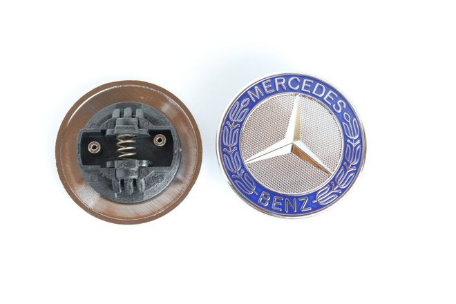 Mercedes-Benz Konepellin lätkämerkki, Kromi-sininen – 57mm