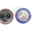 Mercedes-Benz Konepellin lätkämerkki, Kromi-sininen – 57mm - pikkukuva 1
