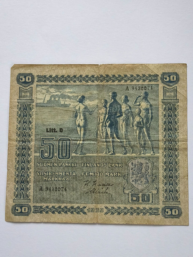 Litt. D 50 MARKKAA 1939  A 9430074