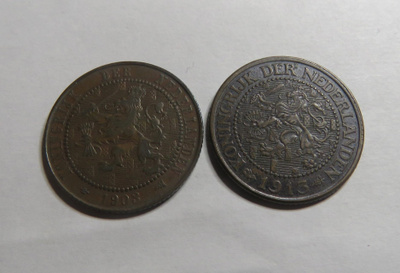 Alankomaat 2 1/2 cent 1903 ja 1913