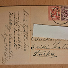 tytöllä iso kimppu kukkia,, kulkenut 1921 - pikkukuva 2